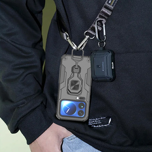 <span class=keywords><strong>Coque</strong></span> de téléphone <span class=keywords><strong>incassable</strong></span> antichoc en métal 360° avec support robuste, nouvelle mode personnalisée pour Xiaomi 17 Pro Max - Product Image 5