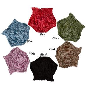 <span class=keywords><strong>Pantaloncini</strong></span> in Velluto a Vita Alta per Neonati, Pronti per la Spedizione, Colore Rosso, Bummies in Velluto per Bambine - Product Image 1