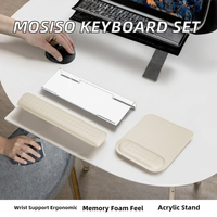Support de clavier d'ordinateur rectangulaire en mousse à mémoire de forme MOSISO avec repose-poignets et tapis de souris 17,12x2,76 pouces, ergonomique et massant, facile à utiliser