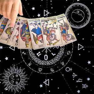 Hexerei Tapisserie Wahrsagerei Astrologie Karten Spiel <span class=keywords><strong>Tarot</strong></span> Tischdecke Triple Moon Pentagram Pagan Flanell Altar Stoff - Product Image 4