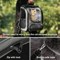 Sac à dos de transport pour chat respirant et luxueux avec fermeture éclair, sac à bandoulière portable pour sorties, sac à main universel grande capacité