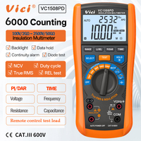 Testeur d'isolation Vicimeter PI DAR TIME VC1508PD 2.5kV 50GΩ, multimètre avec télécommande et câble de test