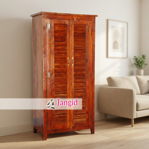 Armoire moderne en bois d'acacia indien à deux portes pour chambre et salon, artisanale, prix bas, meubles artisanaux indiens - Product Image 6