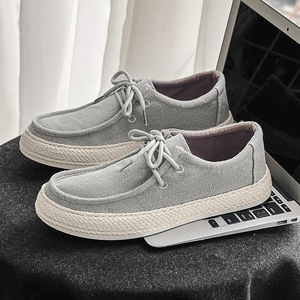 Chaussures de sport décontractées tendance pour hommes, personnalisables en gros, style marche, mocassins plats en toile, chaussures confortables - Product Image 6