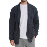 Cardigan long en tricot épais et chaud pour homme, en mélange de laine anti-rides, col châle, vente en gros personnalisée, ODM/OEM, haute qualité