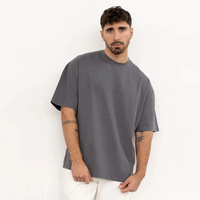 Kaos Katun Murni Lengan Pendek Model Drop-shoulder untuk Pria, Ukuran Besar, Longgar, Bernapas, dan Menyerap Keringat