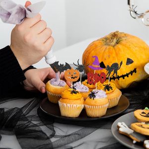 Adornos para Cupcakes de Halloween, Adornos Brillantes con Forma de Murciélago, Araña, <span class=keywords><strong>Calabaza</strong></span> y Fantasma para Baby Shower, Fiesta de Cumpleaños, Fiesta Temática de Halloween - Product Image 3
