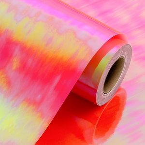 Rollo de Papel de Regalo Holográfico Yarcony de 17 Pulgadas x 33 Pies, Papel de Embalaje Metálico Iridiscente Rojo - Product Image 1