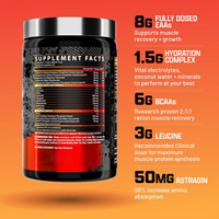 Poudre d'hydratation OEM EAA+ 30 portions Orange Sanguine, 8g d'EAA par dose pour la récupération musculaire
