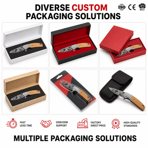 Coltello Pieghevole da Caccia EDC con Manico in Legno d'Ulivo e Lama in Acciaio con Motivo 3D Orso e Alce, Vendita all'Ingrosso OEM Personalizzata - Product Image 4