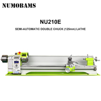 NUMOBAMS NU210LSE – Mini tour à métaux manuel de haute qualité avec deux têtes de mandrinage pour la réparation de queues de billard et le traitement des métaux