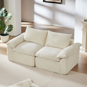 Ensemble de canapés modernes en velours côtelé convertible, pour appartement et hôtel, se combinent librement pour une expérience d'assise confortable - Product Image 4