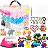 Kit de perles thermocollantes en métal FUNZBO 12000 5 mm - Perles fantaisie à personnaliser pour les arts et l'artisanat, pour enfants de 5 à 12 ans, cadeau d'anniversaire, en plastique
