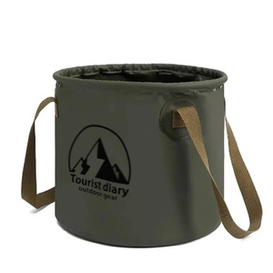 Seau à eau pliable 20L en tissu Oxford écologique et durable pour le camping et le lavage des vêtements en extérieur - Product Image 1