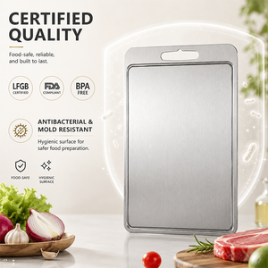 Planche à découper en titane avec rainure pour jus, planche à découper antibactérienne, plaque de découpe en métal anti-fuite pour la cuisine - Product Image 5