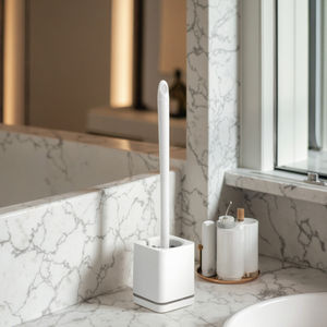 Juego de Cepillo para Inodoro, Material PP Ecológico, 2 en 1, Cepillo de Microfibra para Inodoro, Montado en la Pared - Product Image 1