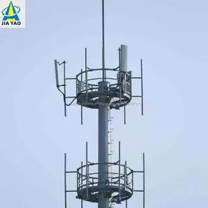 25m 30m galvanizado Gsm de telecomunicaciones antena de Radio de mástil alto acero monopolo diseño con plataforma aérea