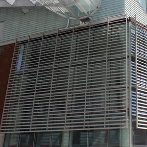 Louvre extérieur en aluminium résistant aux intempéries, à l'horizontale, à double rangée, à persiennes verticales