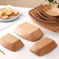 Barquettes rectangulaires jetables en papier kraft personnalisées pour Takoyaki, Sushi, restauration rapide, emballage de repas, restaurants