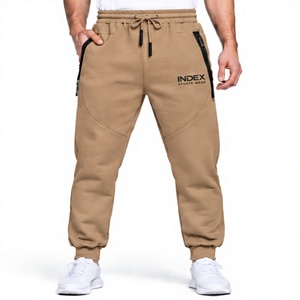 Index <b>Men's</b> <b>Khaki</b> Sweatpants Elastic Waist Drawstring Casual Jogger Pants Side Pockets Breathable Midweight Autumn Wear - Product Image 1