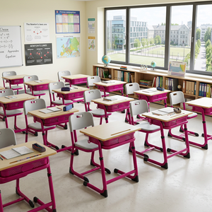 High Quality SONGYE Modern Metal Single Person <b>Adjustable</b> Lifting Desk and Chair Set PT-308DA School Chair Classroom <b>Table</b> Desks - Product Image 1