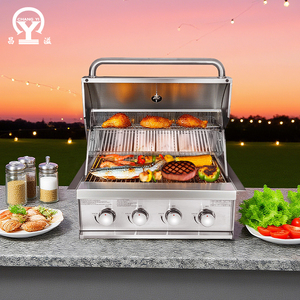 Heißer Verkauf CE 4-Brenner Luxuriöser Einbau-Gasherd Moderner Stahl Premium Multifunktions-Grill Pizza-Smoker-Ofen - Product Image 3