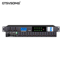 GTSVSOMA K8 1U Séquenceur d'alimentation à filtre 10 canaux monté en rack métallique 8000W AC 100-240V avec affichage LCD de la tension