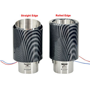 Auto Universele Led Lamp Koolstofvezel Patroon Uitlaatpijpen Auto Uitlaat Met Licht - Product Image 4