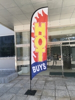 Drapeau publicitaire en forme de plume avec sac de transport, mât léger en composite de carbone pour promotions intérieures et extérieures, mariages, foires
