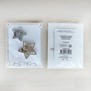 Nouvelle pince à cheveux droite en alliage or et argent, incrustée de diamants, motif étoile à cinq branches, édition limitée Noël, lot de deux, idéale comme cadeau - Product Image 5