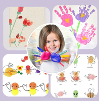 Peinture au doigt en gros pour enfants, jouet de peinture au doigt DIY avec tampons de couleur, activité éducative pour garçons et filles