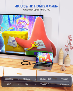 สาย HDMI2.0 ความเร็วสูง 18Gbps รุ่น SYONG รองรับความละเอียด 4K 60Hz สำหรับทีวี UHD จอภาพ แล็ปท็อป หัวต่อชุบทอง ความยาว 2 ม. 3 ม. 5 ม. 10 ม. 15 ม. 20 ม. - Product Image 3