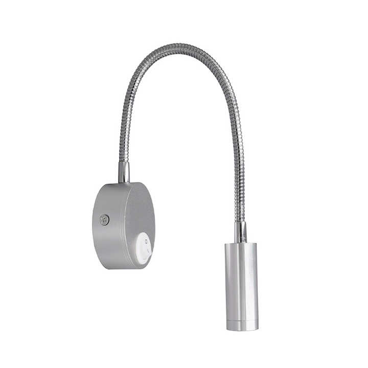 On & Off Switch LED Reading Lamp Black & Silver Traditional Wall Lamp ...