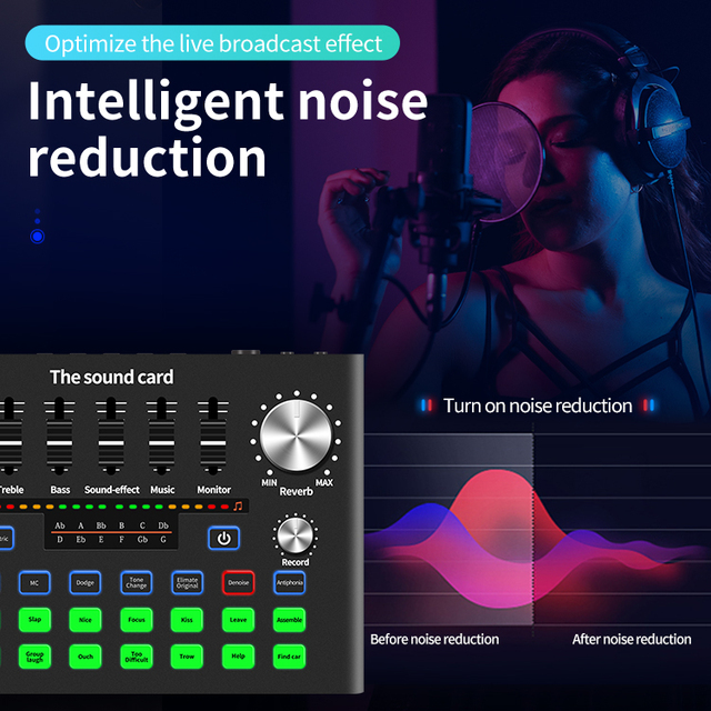 USB Recording Sound Card External Smart Professional Connect Phone Tablet Live Show With Audio Interface OTG Soundcard