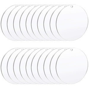 Círculo transparente de acrílico en blanco, película protectora de doble cara, llavero DIY en blanco, juego de acrílicos en blanco de múltiples formas - Product Image 1