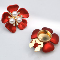 Bouton de chemise en laiton avec strass en résine brillante et mate, motif fleur colorée avec placage de perles, accessoire vestimentaire