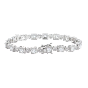 Square Round Mix-and-match Tennis <b>Bracelet</b> <b>Copper</b> Inlaid Zirconium Hip-hop Tanjing Fashion Lijing Necklace - Product Image 4