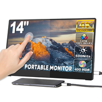 Monitor Portátil SIBOLAN de 14 Pulgadas 4K IPS LCD Táctil con DCI-P3, Diseño Ultra Delgado de Aleación de Aluminio al 100%, Alimentado por USB-C