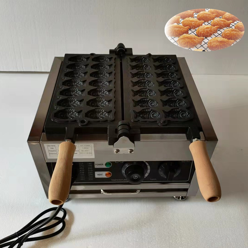 新着日本のスナック機器小魚たい焼き機金魚ワッフル機14個
