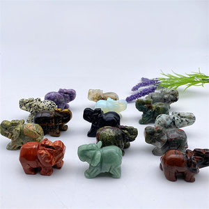 Bán Buôn Pha Lê 1.5Inch Rose Elephants Tay Khắc Kết Hợp Chất Liệu Voi Tự Nhiên Obsidian Nhỏ Con Voi Cho Trang Trí Nội Thất - Product Image 6