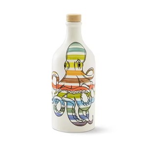 Dispenser per Olio Extra Vergine di Oliva Italiano di Prima Qualità, Bottiglia da Collezione <span class=keywords><strong>in</strong></span> <span class=keywords><strong>Ceramica</strong></span> per Olio Dipinta a Mano con Motivi di Animali Marini e Tappo <span class=keywords><strong>in</strong></span> Sughero - Product Image 2