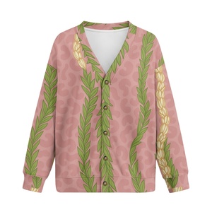 Nuova Giacca Leggera da <span class=keywords><strong>Donna</strong></span> in Maglia Trapuntata Autunnale, Cardigan Personalizzato Maile Pikake con Stampa Leopardata e Bottoni - Product Image 5