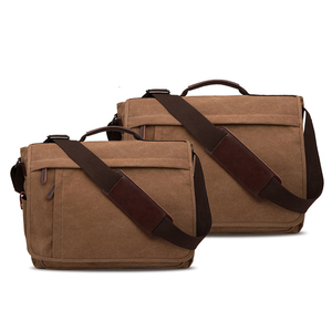Sac à bandoulière vintage en toile pour homme, sacoche d'affaires pour ordinateur, grande capacité, convient aux ordinateurs portables de 15,6 pouces - Product Image 2