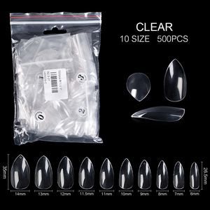 KADS 500 pièces/boîte Faux ongles en ABS à couverture complète, forme hameçon, pour extension d'ongles en gel acrylique - Product Image 6