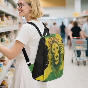 Factory Outlet Jamaica Flag Design Impresión personalizada Mochilas de <span class=keywords><strong>mujer</strong></span> de gran capacidad con un bolsillo trasero oculto Envío gratis - Product Image 2