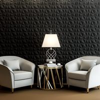 Panel Dinding PVC Desain Berlian 3D Modern Anti-Statis Tahan Air Warna Hitam Matte 50*50cm untuk Dekorasi Rumah Tangga