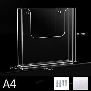 Soporte acrílico de gran capacidad para documentos montado en la pared, caja de almacenamiento de volantes organizada, estante transparente para folletos de oficina - Product Image 6