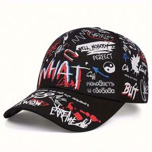 Gorra de Béisbol con Graffiti de Dibujos Animados para Mujer, Pintada a Mano, Estilo Hip Hop Urbano, Logotipo Personalizado, Moderna para Hombre - Product Image 1