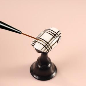 Ensemble de 5 pinceaux de précision pour nail art avec manche en noyer, en nylon durable, formes multiples, ovales, à pointe fine, pour manucure en salon - Product Image 4