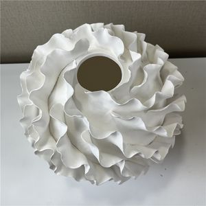 Handmade White Ceramic <b>Vase</b> Unique Nordic Design White <b>Vase</b> Home Decor Customizable Color Living Room Wedding - Product Image 5